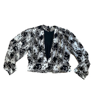 Elite Vintage Black and White Blouse Size 16